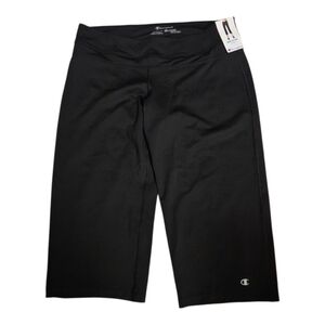 Champion Black Capri Leggings XL Semi Fitted Athletic Workout NWT wp31
